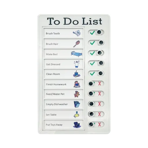 1Pc To Do List Checklist,Chores Chart for Man and Woman Chore Chart, Sliding Routine Chart to Do List, RV Checklist Task Planning Board, ADHD Tools Routine Visual Schedule Reminder(White5) White5