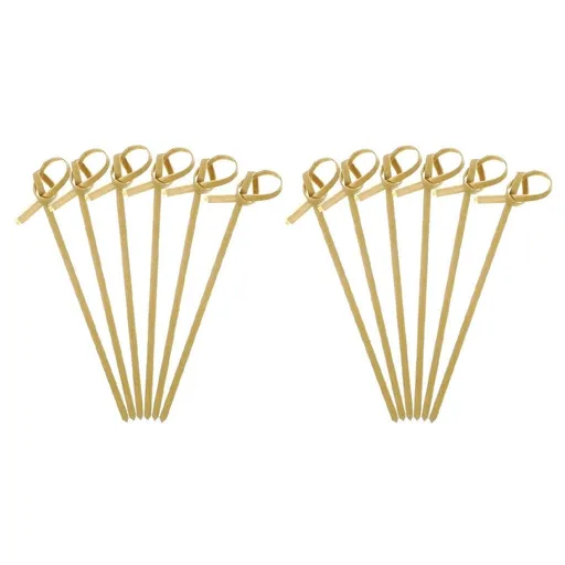 100 Pcs Wooden Cocktail Picks Toothpicks Skewers for Appetizers Knot Picks Barbecue Sushi Party Drink Accessories