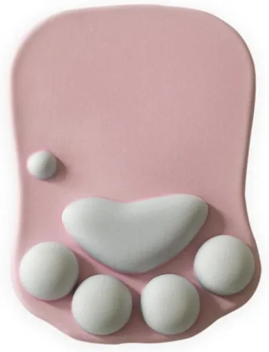 Cat Paw Mouse Pad, Cute 3D Soft Silicone Wrist Rest Support Cushion, Nonslip, Ergonomic Comfort Mouse Mat - for Office, Home Computer, Laptop,Pink