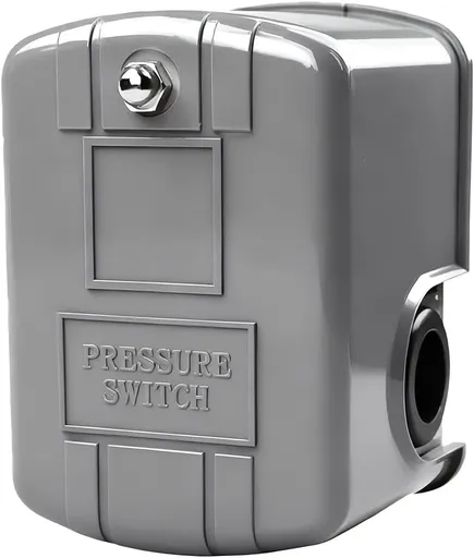 Automatic Water Pump Pressure Switch 40–60 PSI, Adjustable Differential, 1/4" NPT Connection, Durable Grey Housing for Well Pumps, Jet Pumps & Submersible Systems
