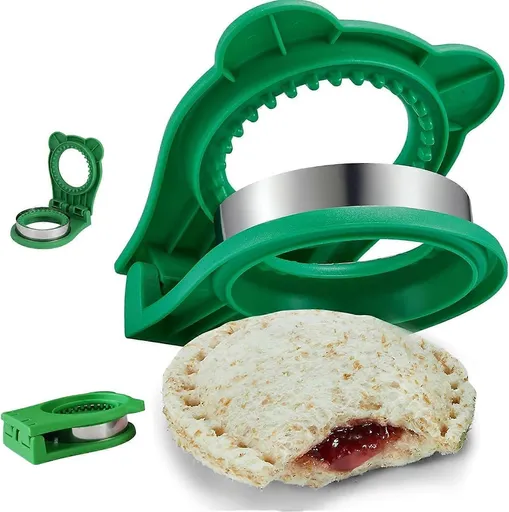Green Sandwich Cutter and Sealer Stainless Steel Decruster Bread Maker for Babies