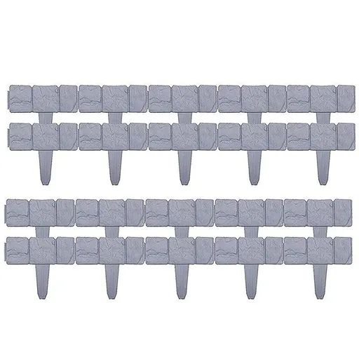 Garden Fence Border Plastic Stone Effect Flowerbed Grass Lawn Plant Decorative Edging Panels 20PCS