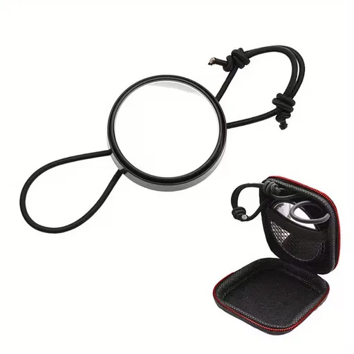 1pc Scuba Diving Mirror/Rearview Mirror with Storage Bag, Adjustable Elastic Cord for Expanded View, Suitable for Outdoor Activities, Black + Storage Bag