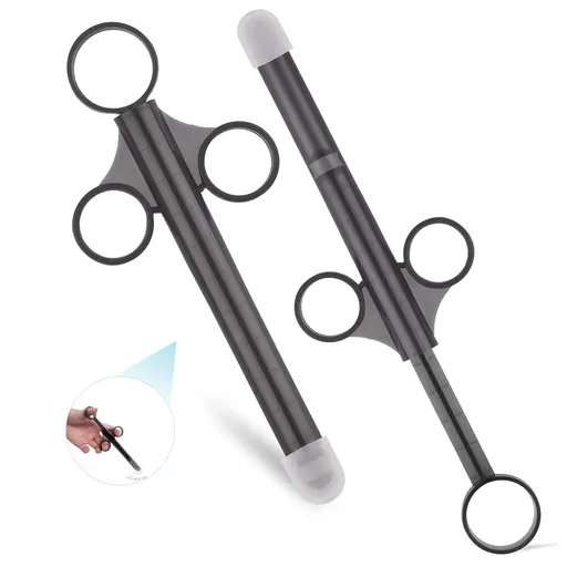 Lube Applicator Syringes, Lubricant Tube Shooter with Smooth Rounded Cap for Men, Women & Couples [10ml Scales][Gray & Gray]