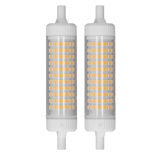 2Pcs R7S LED Light Bulb 118mm Dimmable 15W 154 LEDs Double Ended Floodlight for Home Night Advertising Lighting 220V Warm Light