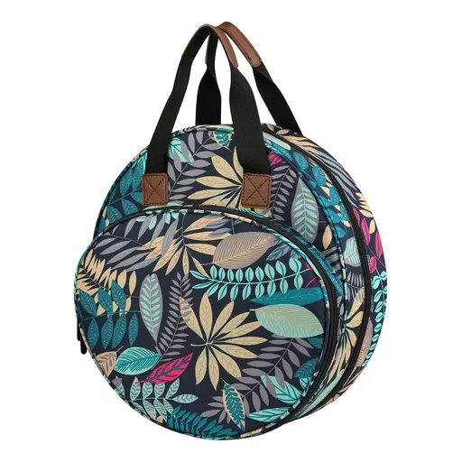 Leaves Multi-Pocket Embroidery Storage Bag - Oxford Cloth Handbag Organizer for Cross-Stitch and Thread Storage