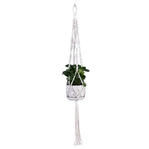 Macrame Plant Flower Pot Holder Hanger Hanging Planter Basket Hemp Rope Braided - #01