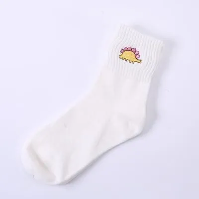 House Of Dasein Little One Dino Sockies - White Dinosaur