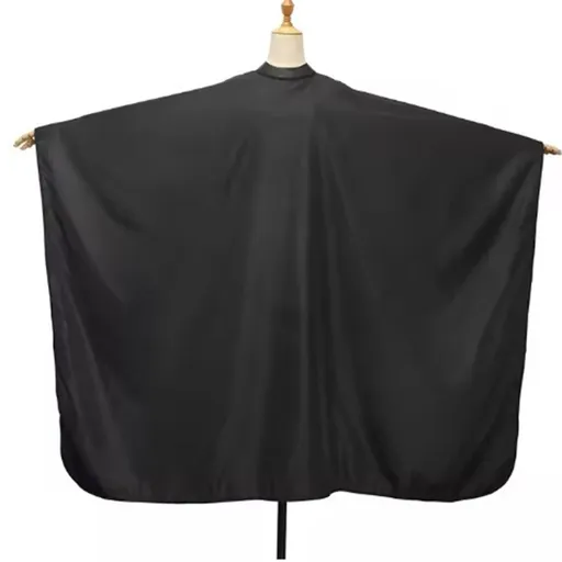 Cape with Soft silicone Neck Collar | Professional Hair Cutting Cape for Stylists & Adults | Hair & Water Repellent| Adjustable Snap Closure, 62" x 55", Black