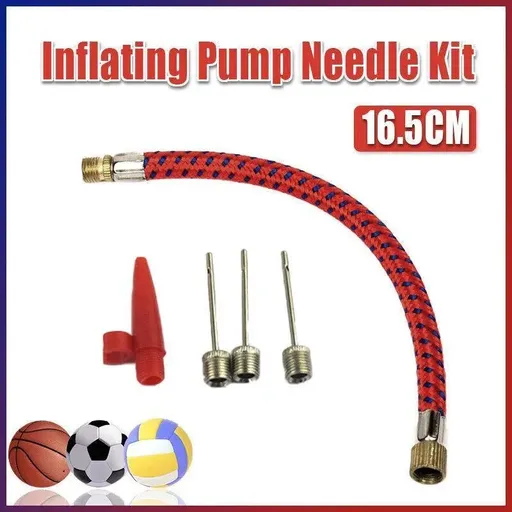 5PCS Inflating Pump Needle Set with Hose and Nozzle for Sports Balls and Airbeds