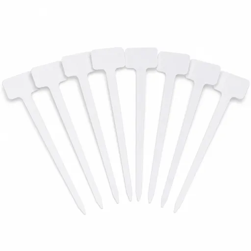10x Garden Tee Plant Labels Seedling Seed Marker - White