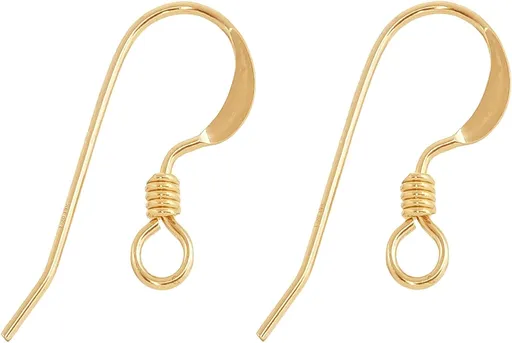 Earring Hooks 4pcs 14k Gold Filled Earring Kits with Rubber Backs Ear Wire Hook for Jewelry Making DIY Ear Post Supplies (4pcs Earwires and 4 pcs Backs)