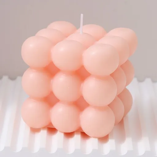 3Pcs Light pink Rubik's Cube Scented Candle Home Decor Ornaments