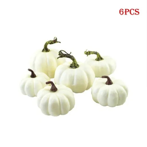 6PCS Different Sizes Fake Pumpkins Foam Pumpkins Toy for Halloween Decoration