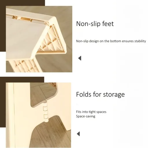 Folding Step Stool Non-Slip Compact Heavy-Duty Gray