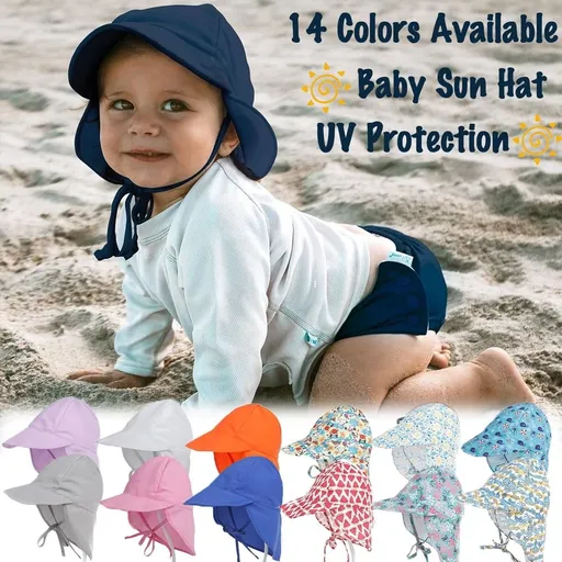 Kid Sun Hat Toddler Flap Sun Protection Hat, UPF 50+ Sun Protection for Head, Neck & Eyes, 0-5 Years