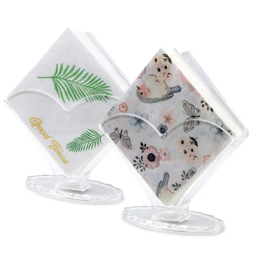 Cocktail Napkin Holder 2 Pack, Coffee Filter Holder, Decorative Clear Beverage Napkin Holder for Tables and Kitchen