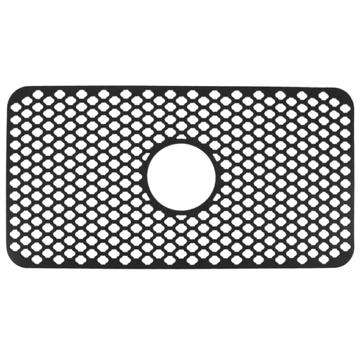 Hollow Insulated Kitchen Sink Mat Non Slip Multi Functional Large Size Silicone Sink Mat Protector Black