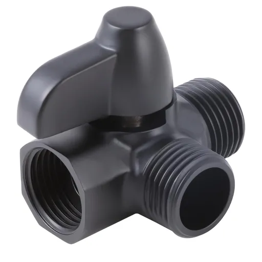 Solid Brass Shower Arm -Way Diverter Valve for Hand Shower and Fixed Spray Head -Adapter (Matte Black)