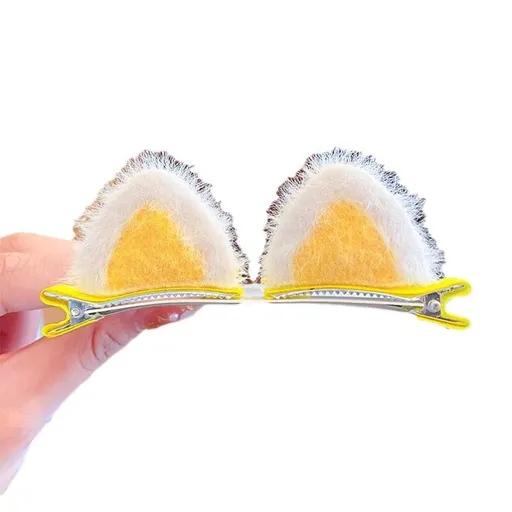 Cat Ears Hairpin Animals Ear Hair Clip Kids Cat Ear Hair Clamp Animal Barrettes for Girls Party Hair Clamp Girls Hair 2 pcs