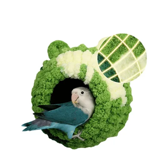 Bird Nest Bed Breeding House Winter Warm Snuggle Hut for Budgies Parakeets Cockatiels Lovebirds Canaries (Green)