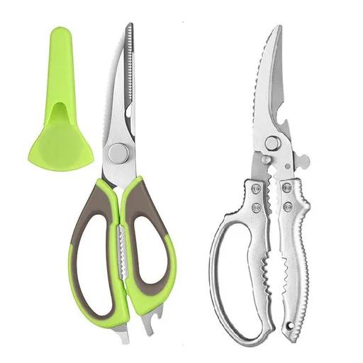 2-Pack Kitchen Scissors Set, Heavy-Duty Chicken Bone Shears & Detachable Kitchen Shears, 3Cr13 Stainless Steel & Magnetic Sheath—Green