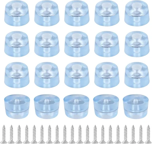 Transparent Screw Feet Rubber Pads Non Slip Non Skid Feet Pad for Furniture -Pack of 20