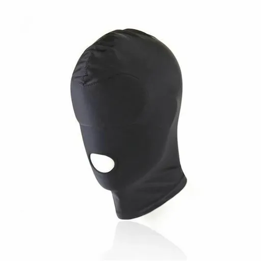 House Of Dasein Black Hood Mask Stretchy Bdsm Head Bondage Fetish Kink Restraints - Black - Mouth Hole