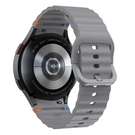 Silicone Watch Band Compatible with Samsung Galaxy Watch 6 Classic Dark Gray, 42mm 46mm