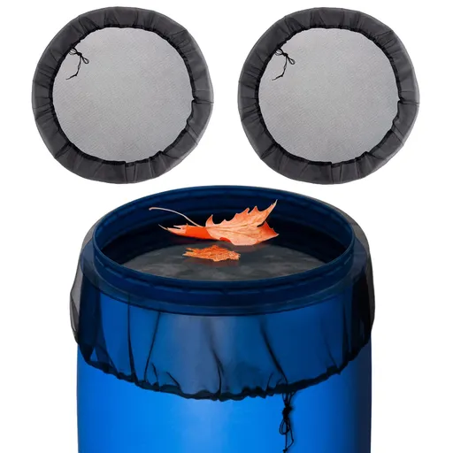 Mesh Cover for Rain Barrels - 2pcs 39in Rain Barrel Netting with Drawstring, Water Collection Buckets Tank Protector Screen