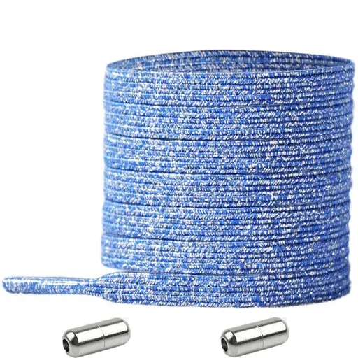 No Tie Locked Elastic Shoelace Shoe Lace Lazy Laces Sneakers Sports - NO.20 Glitter Blue