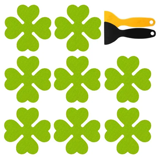 40 pcs Non-Slip Bathtub Stickers Safety Bathroom Tubs Showers Treads Adhesive Decals Scraper (black+green)