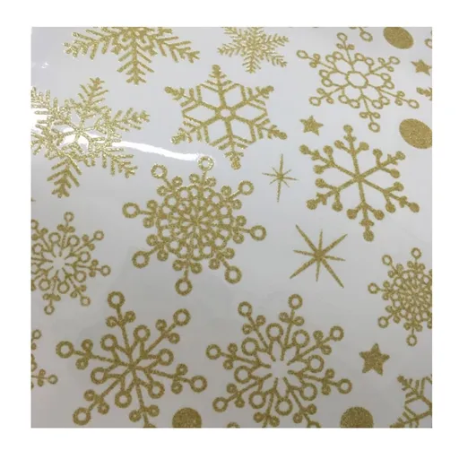 Winter Snowflake Self adhesive Removable Decorative Sticker for Home Office(Golden)