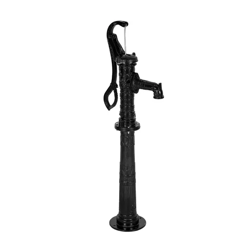 Well Hand Pitcher Pump, 20 ft Max Lift, Antique Cast Iron Manual Hand Water Pump with Heightening Base, NPT 1-1/4 in Connection, Easy Installation, for Outdoor Garden, Pond, Yard, Farm, Black