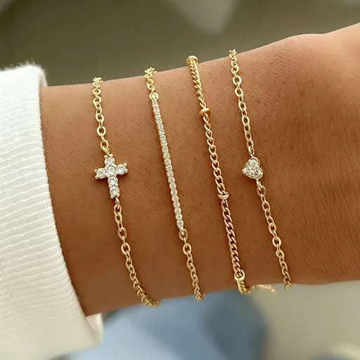 Trendy Irregular Bracelet Set Women Minimalist Stackable Bangle Set 5635 Suitable for Christmas Gifting
