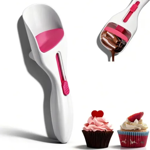 Cupcake Batter Scoop, Scoop Dispenser Sliding Button Baking Cake Dispensing Spoon for Baking, Pastry & Decorating