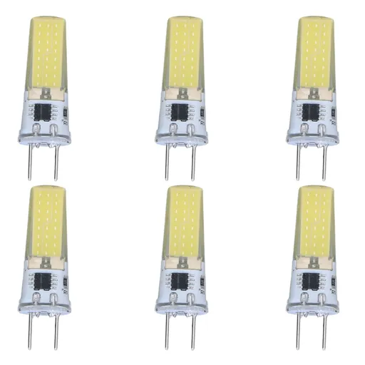 6Pcs G8 LED Bulb 5W Dimmable 2508 COB Energy Saving Easy Installation 360 Degrees 50000 Hours Stable 5W Bulbs 100‑120V Cold White