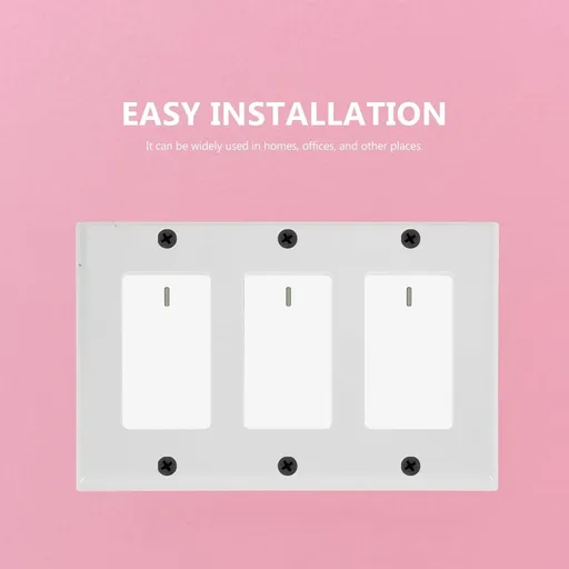 White Three Gang Screwless Wall Plate Cover for Light , Sleek and Modern Design for Home Use