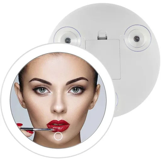 10X Magnifying Mirror 6.8in Magnifying Makeup Mirror with 3 Suction Cups Magnified Makeup Mirror Backlit LED Cosmetic Mirror with 10X Magnification for Bedroom Bathroom Travel