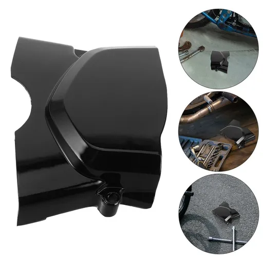 Motorcycle Chain Cover Metal Black with Easy Installation and Engine Protection