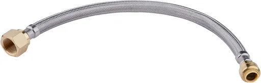 12-inch Length Flexible Connector Push-fit 1/2 inch x 3/4 inch FIP, Push-to-Connect Braided Stainless Steel Water Heater Hose,(HOSE030)