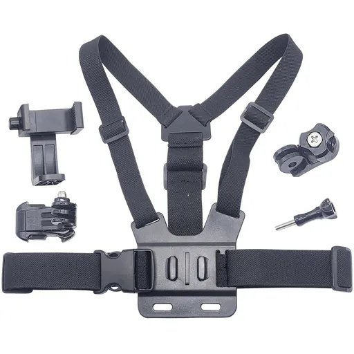 Adjustable Mobile Phone Chest Strap Harness Mount, Black, Compatible with iPhone, Mobile Phone Chest StrapCameras