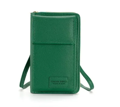 Green Women's Crossbody Phone Bag Wallet Small PU Leather Shoulder Purse
