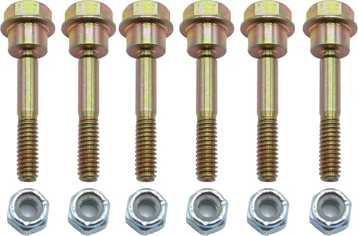 （Pack of 6 ） 580790401 588077502 Replacement Shear Bolts & Nuts Kit for Husqvarna 539976978, 595086601 2 Stage Snow Blowers/Snow Throwers 570XP 575XP 576XP
