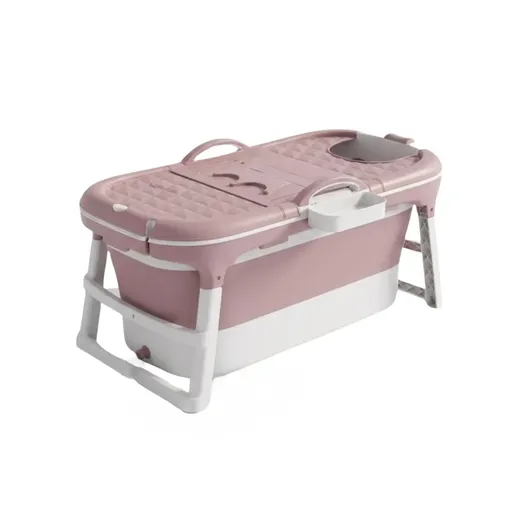 CARLA HOME Foldable Bathtub Adult - Collapsible Soaking Tub - Pink - Folding Bathub