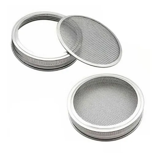 Metal Mesh Screen Sprouting Strainer Lid Filter Cover For Wide Mouth Mason Jar