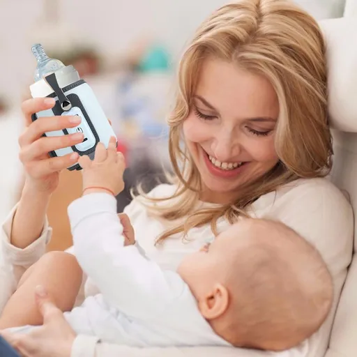 Portable Travel Milk Bottle Constant Temperature Feeding Bottle with Temperature Display Portable Baby Bottle Warmer for Travel