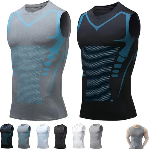 New V Shape Wear Shirt Men, Version Ionic Sleeveless Compression Shirts