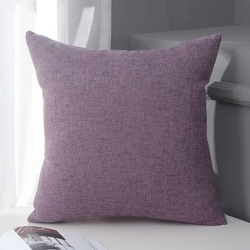 Le Su Cotton Linen Cushion Solid Color with Core 29# Taro Purple 40*40-pillowcase 420g thick pillow core