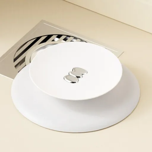 UFO-Style Press-Type Floor Drain Odor-Proof Cover with Silicone Sewer Anti-Odor Filter Stopper—White